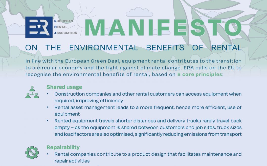 ERA publishes a new Manifesto on the Environmental Benefits of Rental